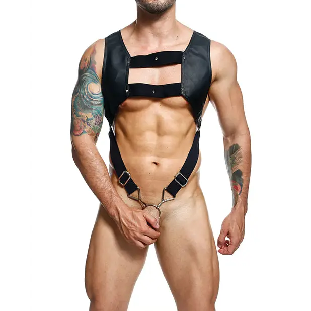 Dngeon Croptop Harness Cockring Black O/S - Lingerie - Packaged