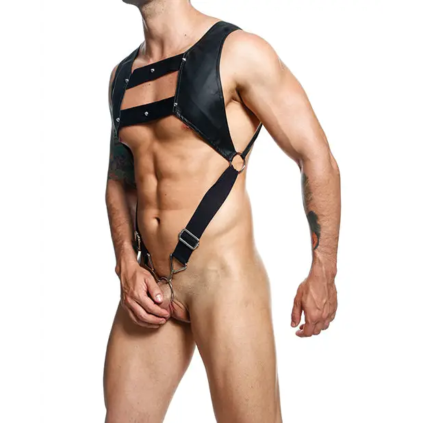 Dngeon Croptop Harness Cockring Black O/S - Lingerie - Packaged
