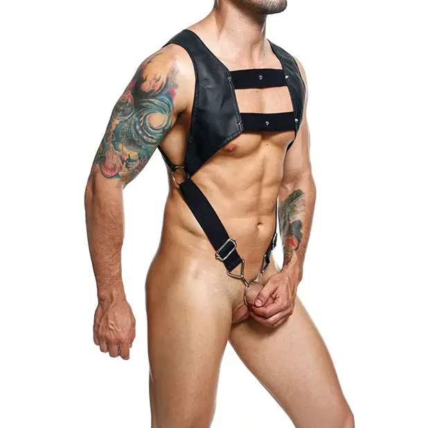 Dngeon Croptop Harness Cockring Black O/S - Lingerie - Packaged
