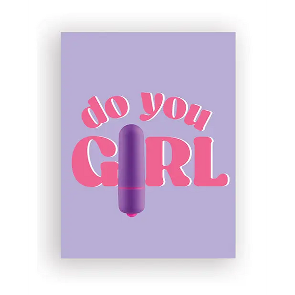 Do You Girl Naughty Greeting Card w/Rock Candy Vibrator & Fresh Vibes Towelettes