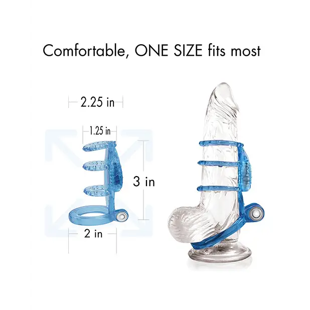 Doctor Love’s Zinger Dual Vibrating Cock Cage - Blue - Penis Enhancement