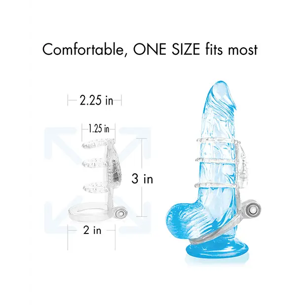 Doctor Love’s Zinger Dual Vibrating Cock Cage - Clear - Penis Enhancement