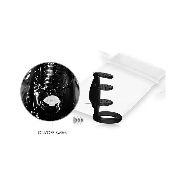 Doctor Love’s Zinger Vibrating Cock Cage - Black - Bondage Blindfolds & Restraints