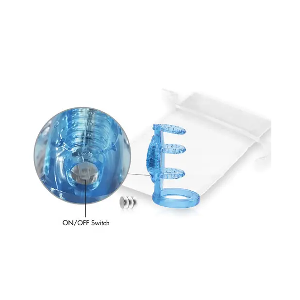Doctor Love’s Zinger Vibrating Cock Cage - Blue - Bondage Blindfolds & Restraints