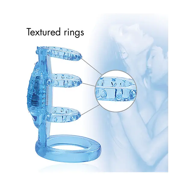 Doctor Love’s Zinger Vibrating Cock Cage - Blue - Bondage Blindfolds & Restraints
