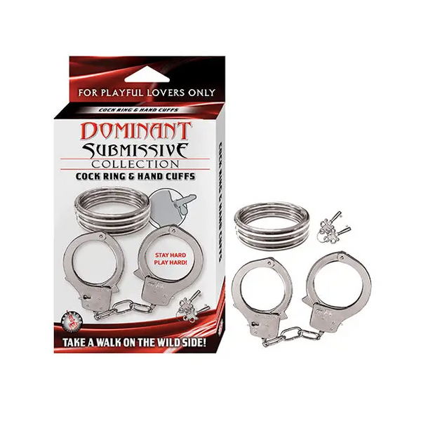 Dominant Submissive Collection Cockring and Handcuffs - Bondage Blindfolds & Restraints