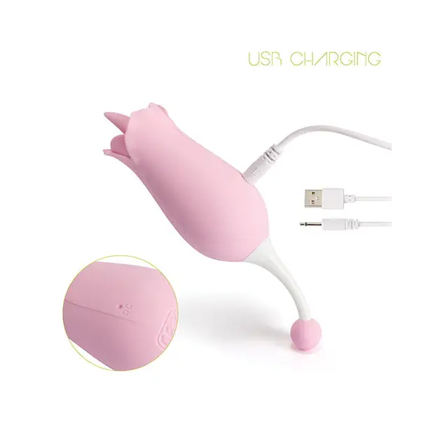 Dora Rose Toy Clit Vibrator & Tongue Licker - Pink - Stimulators