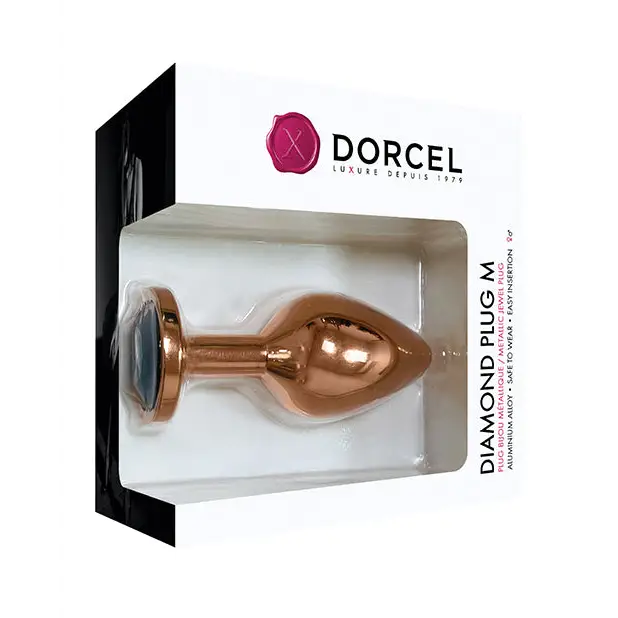 Dorcel Aluminium Bejeweled Diamond Plug - Rose Gold Medium - Anal Products