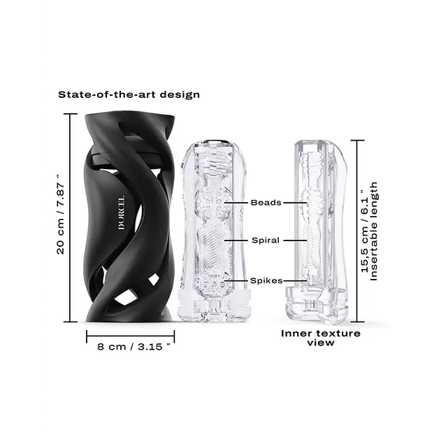 Dorcel Deep Blow Masturbator - Black - Dolls & Masturbators