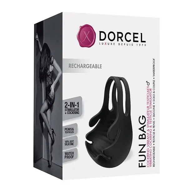 Dorcel Fun Bag Testicle Vibrator - Black - Penis Enhancement