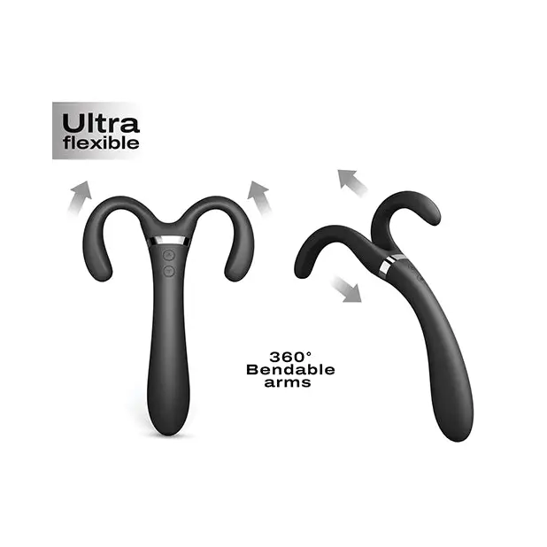 Dorcel Infinite Joy Bendable Forked Vibrator - Black - Stimulators