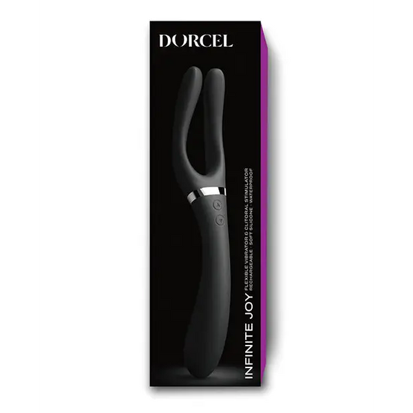 Dorcel Infinite Joy Bendable Forked Vibrator - Black - Stimulators
