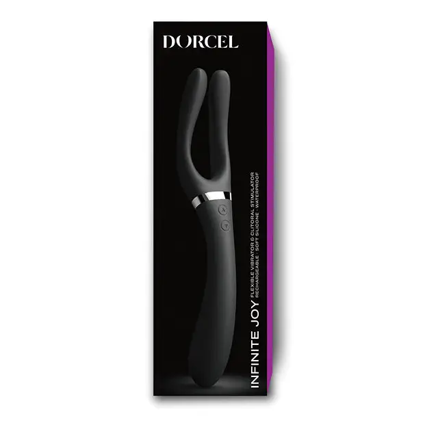Dorcel Infinite Joy Bendable Forked Vibrator - Black - Stimulators