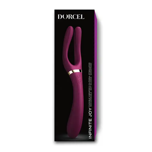 Dorcel Infinite Joy Bendable Forked Vibrator - Plum - Stimulators