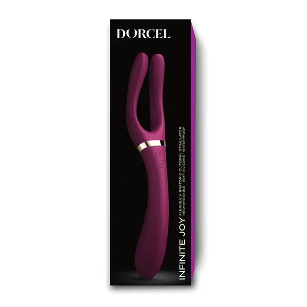Dorcel Infinite Joy Bendable Forked Vibrator - Plum - Stimulators