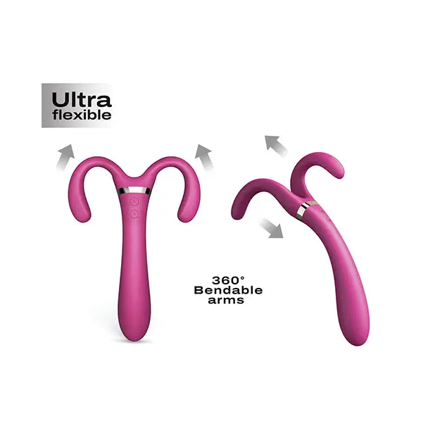 Dorcel Infinite Joy Bendable Forked Vibrator - Plum - Stimulators