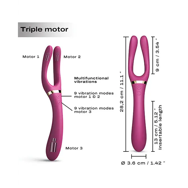 Dorcel Infinite Joy Bendable Forked Vibrator - Plum - Stimulators