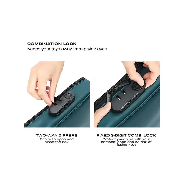 Dorcel Lockable Discreet Box - Luxury Green - Storage Cases & Bags