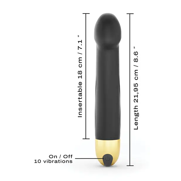 Dorcel Real Vibration M 8.6’’ Rechargeable Vibrator 2.0 - Black/Gold - Vibrators