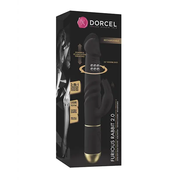 Dorcel Thrusting & Spinning Furious Rabbit 2.0 - Black - Vibrators