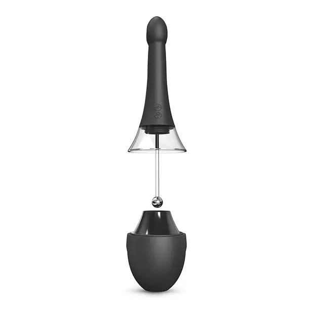 Dorcel Vibrating Douche Mate Pro - Black/Silver - Anal Products