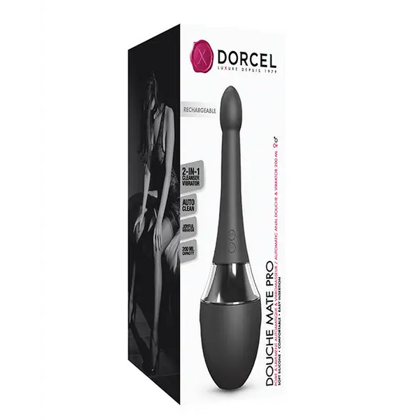 Dorcel Vibrating Douche Mate Pro - Black/Silver - Anal Products