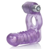 Double Diver Vibrating Enhancer w/Flexible Penetrator - Purple - Penis Enhancement