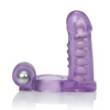 Double Diver Vibrating Enhancer w/Flexible Penetrator - Purple - Penis Enhancement