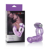 Double Diver Vibrating Enhancer w/Flexible Penetrator - Purple - Penis Enhancement