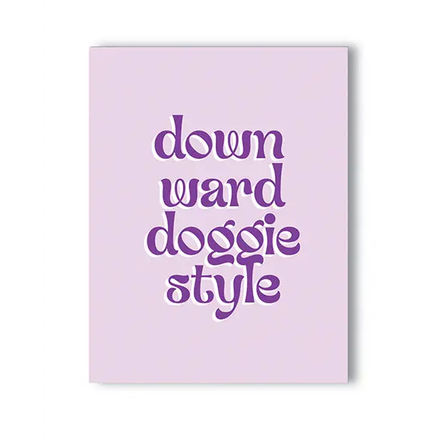 Downward Doggie Naughty Greeting Card - Bachelorette & Party Supplies