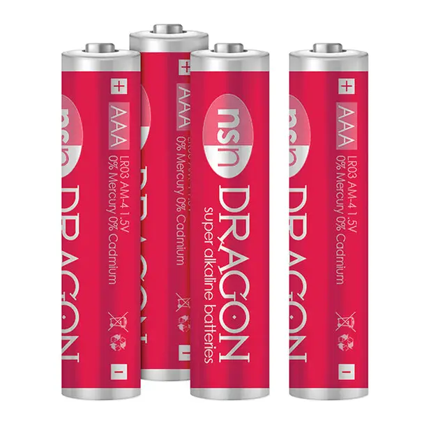 Dragon Alkaline Batteries - AAA Pack of 4 - Batteries