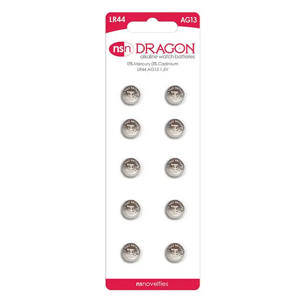 Dragon Alkaline Batteries - AG13/LR44 Pack of 10 - Batteries