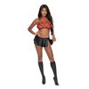 Dress Up Study Abroad Top Skirt & Tie Red/Black L/XL - Costumes