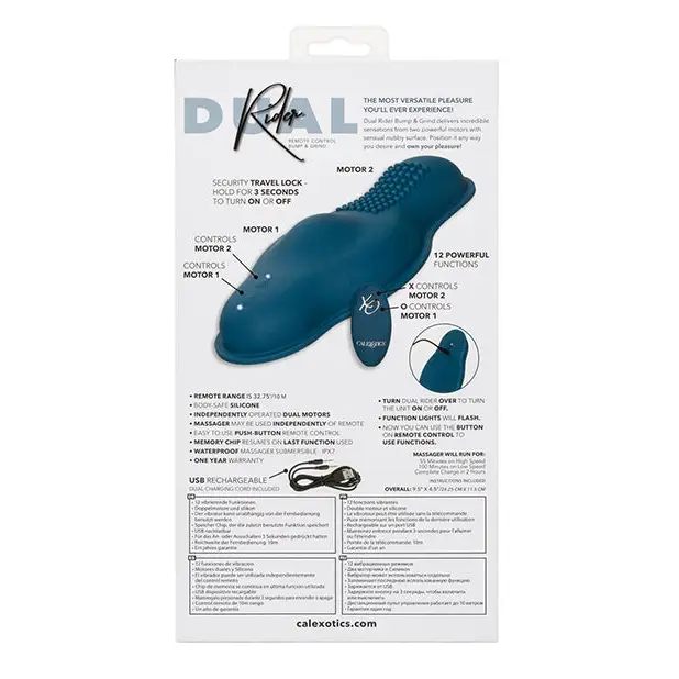 Dual Rider Remote Control Bump & Grind - Blue - Vibrators