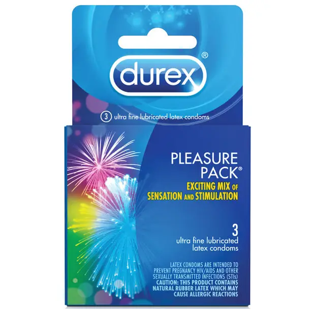 Durex Condom Pleasure Pack - Box of 3 - Condoms
