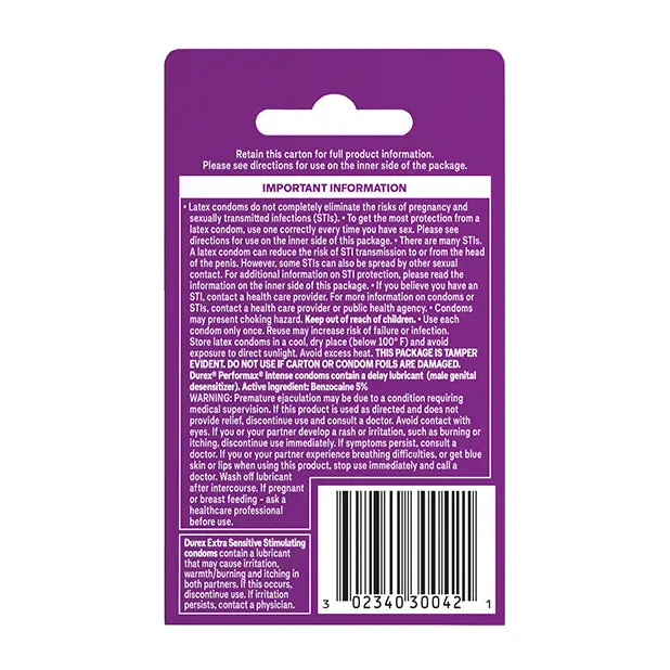 Durex Condom Pleasure Pack - Box of 3 - Condoms