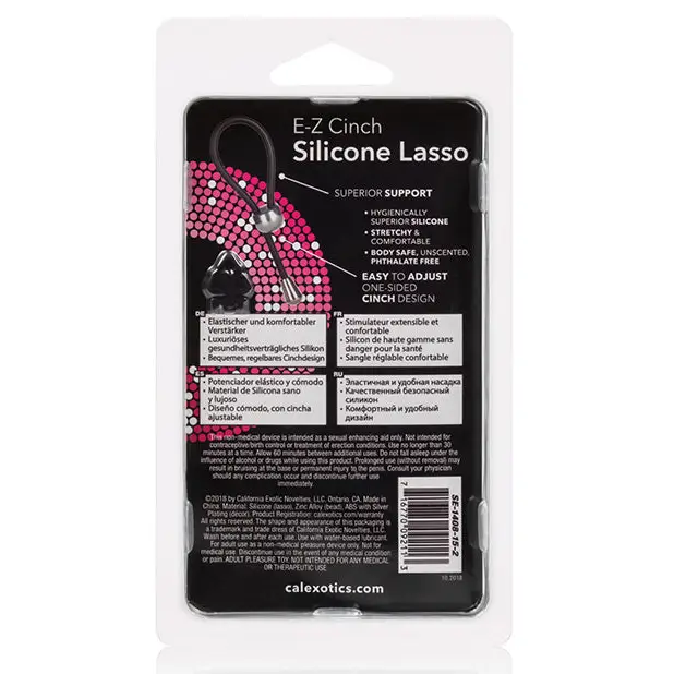 E-Z Cinch Silicone Lasso - Black - Penis Enhancement