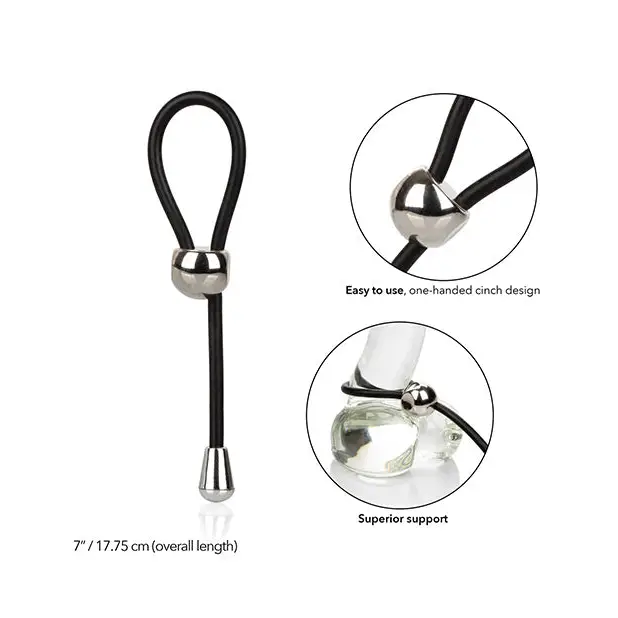 E-Z Cinch Silicone Lasso - Black - Penis Enhancement