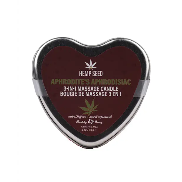 Earthly Body 3 in 1 Massage Heart Candle - 4 oz Aphrodite’s Aphrodisiac - Setting The Mood