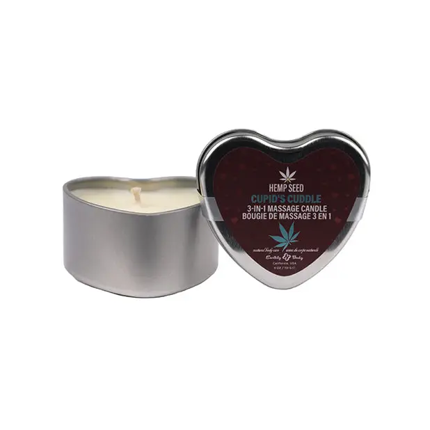 Earthly Body 3 in 1 Massage Heart Candle - 4 oz Cupids Cuddle - Setting The Mood