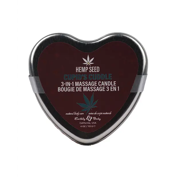 Earthly Body 3 in 1 Massage Heart Candle - 4 oz Cupids Cuddle - Setting The Mood