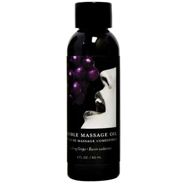 Earthly Body Edible Massage Oil - 2 oz Grape - Massage Products