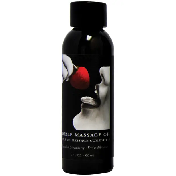 Earthly Body Edible Massage Oil - 2 oz Strawberry - Massage Products