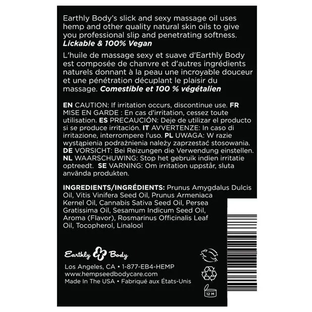 Earthly Body Edible Massage Oil - 8 oz Banana - Massage Products