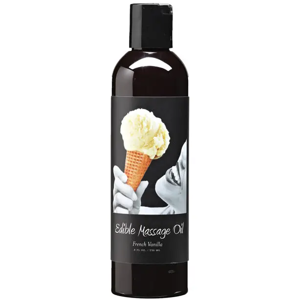 Earthly Body Edible Massage Oil - 8 oz French Vanilla - Massage Products
