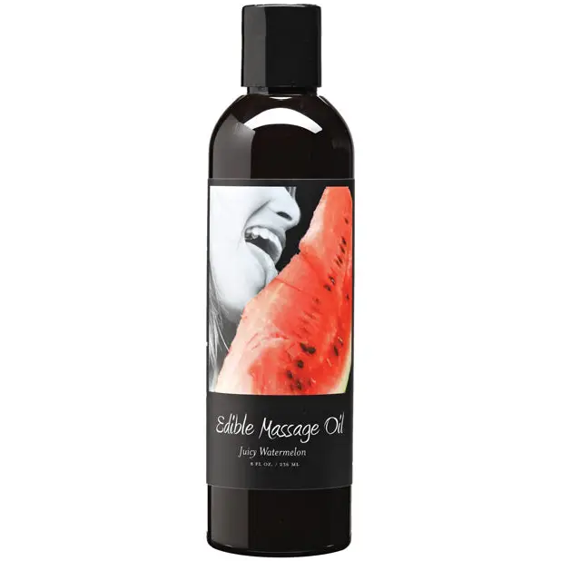 Earthly Body Edible Massage Oil - 8 oz Watermelon - Massage Products