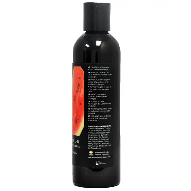 Earthly Body Edible Massage Oil - 8 oz Watermelon - Massage Products