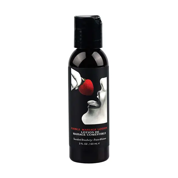 Earthly Body Hemp Seed by Night Edible Lotion - 2 oz Strawberry - Lotions Oils Creams And Gels
