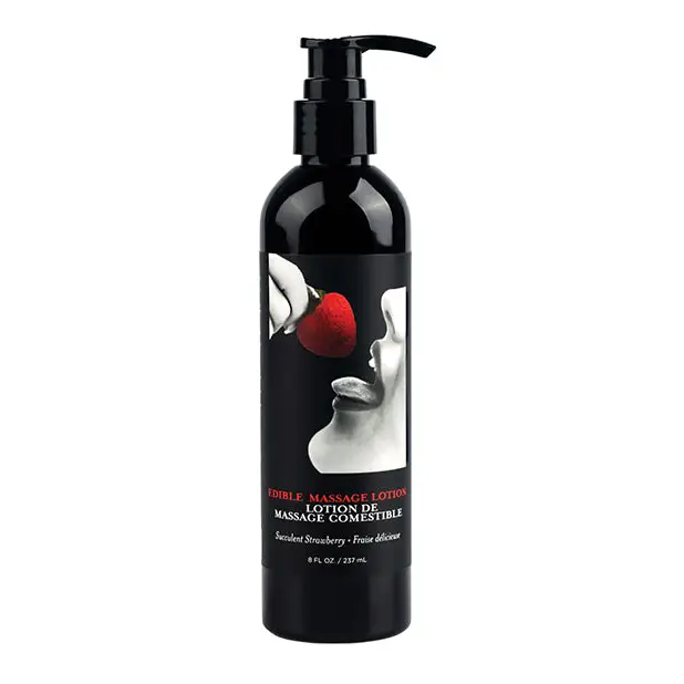 Earthly Body Hemp Seed by Night Edible Lotion - 8 oz Strawberry - Lotions Oils Creams And Gels