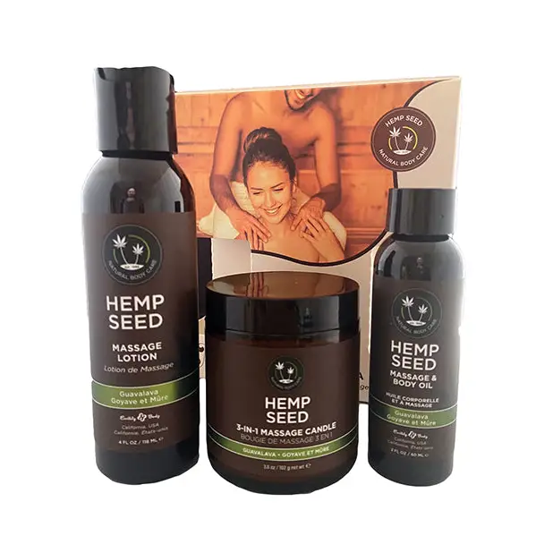 Earthly Body Hemp Seed Massage in a Box - Asst. Guavalava - Setting The Mood